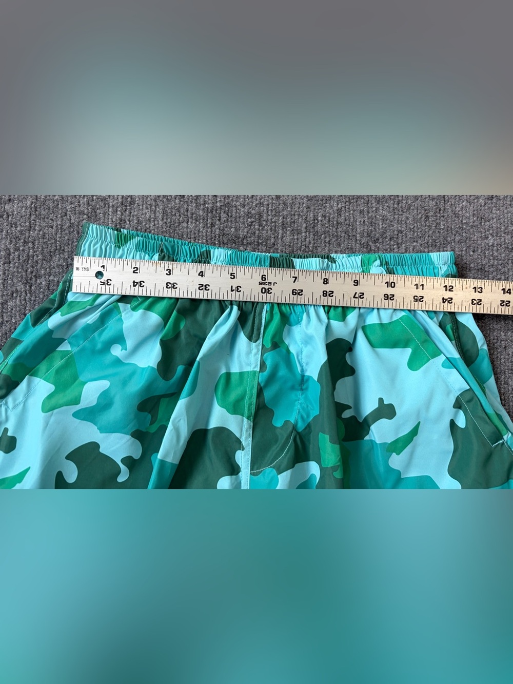 Modus Vivendi Mens M Swim Shorts Green Aqua Camo Made in Greece NWOT - Picture 4 of 6